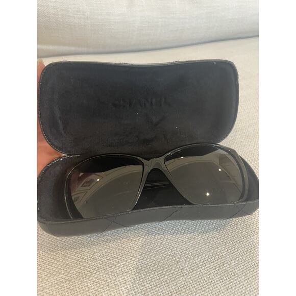 Vintage Chanel 5203 Acetate Glitter Lens Interlocking C Brown Sunglasses W/ Case - Picture 10 of 11